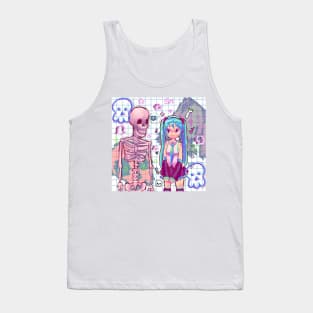 skeleton and hatsune miku Tank Top